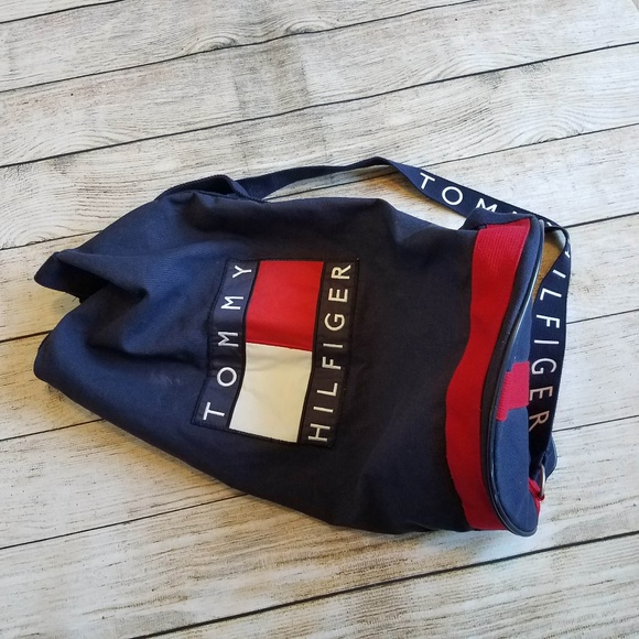 Tommy Hilfiger Canvas Duffel Bag Vintage 90s - Picture 3 of 8